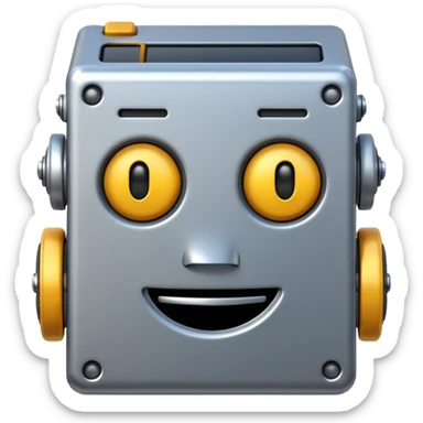 emoji d'un robot souriant écrivant sur un bloc-notes sticker