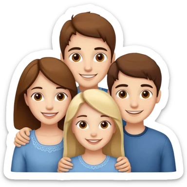 3 sister and a brother Spanish  sticker