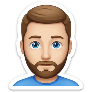 Man met een korte baard en felle blauwe ogen k sticker