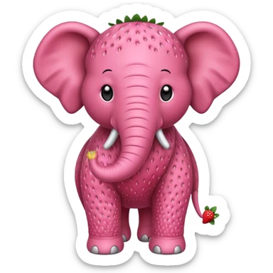 Strawberry éléphant sticker