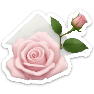 White envelope with light pink rose sticker