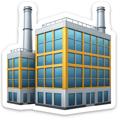 modern factory with glass windows sticker