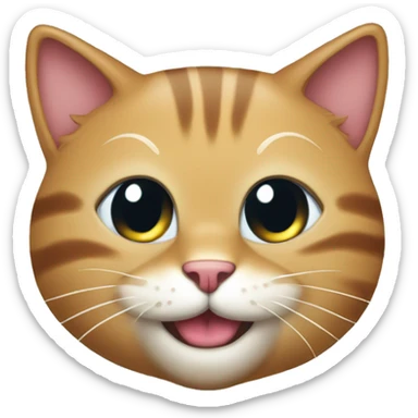head persa cat smilling happy face sticker