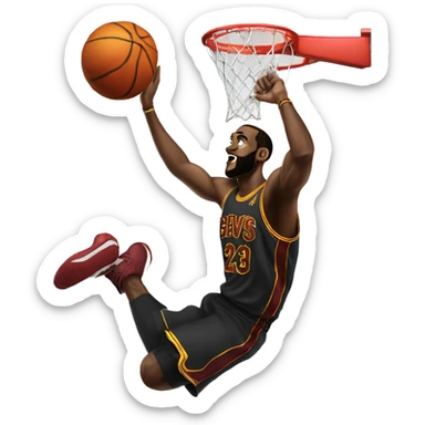 Blad black man dunking a basketball on LeBron James  sticker
