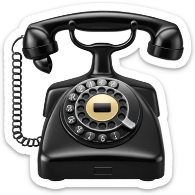 vintage rotary dial telephone, classic plastic body sticker