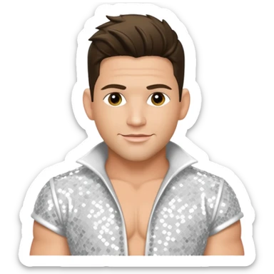 Jeff Timmons from 98 Degrees with white sequin outfit sticker