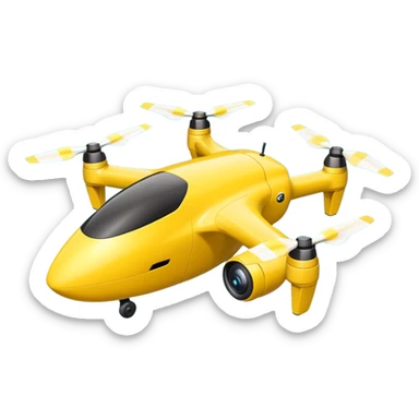 Yellow Drone – battery pack, Courier Drones. sticker