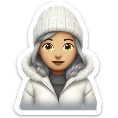 Winter girl white cozy  sticker