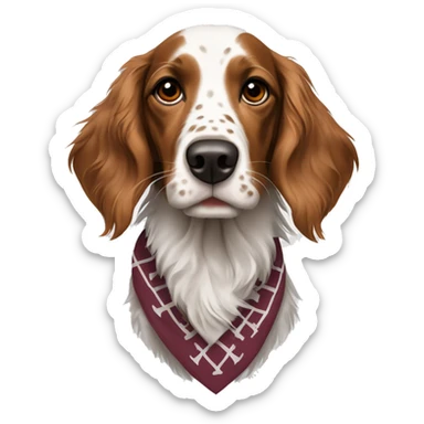 english setter with virginia tech bandana sticker