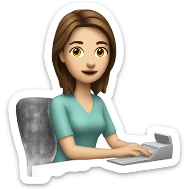 video editor woman brown hair sticker