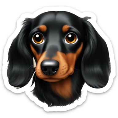 Black and tan long haired dachshund  sticker