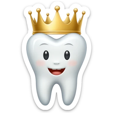 diente con una corona dorada sticker