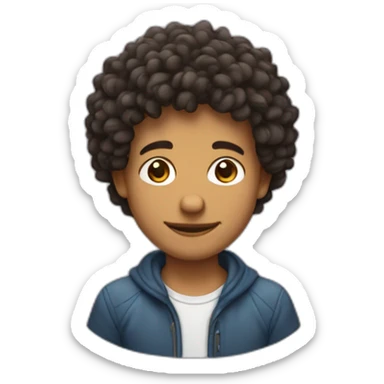 Garçon qui sourit avec les cheveux bouclés sticker