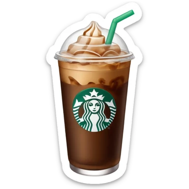 Starbuck ice coffee with ice cubes sticker