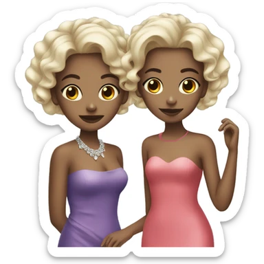 two girls being glamour  sticker