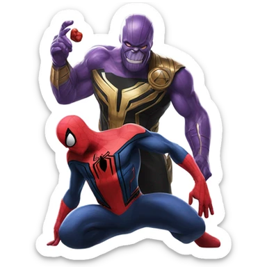 Spider-man With Thanos sticker