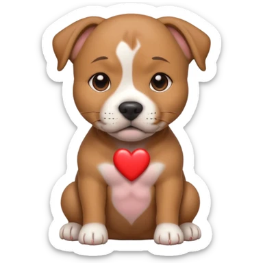 Staffy puppy with heart eyes
 sticker