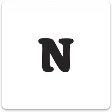 Notion app icon with simple N symbol and minimalist design sticker