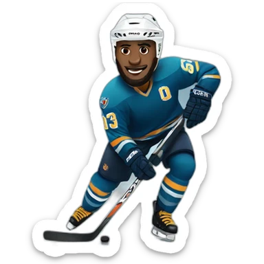 Lebron James playing ice hockey sticker
