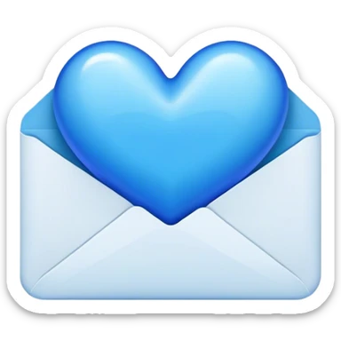 Letter with blue hearth sticker