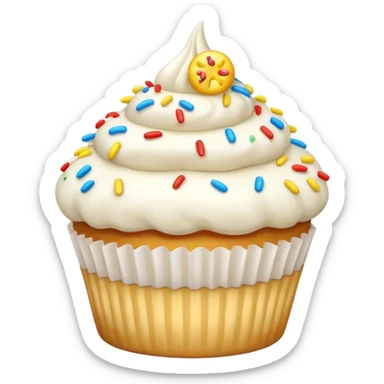 white frosted cupcake sticker