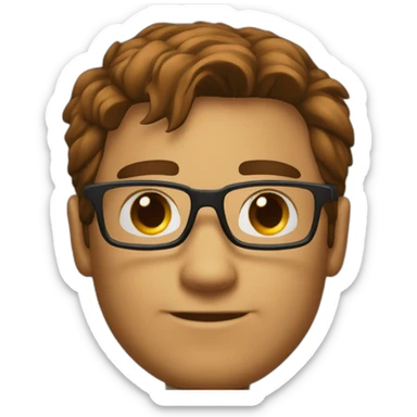 a programmer with eye glass like tony stark and tanned skin sticker