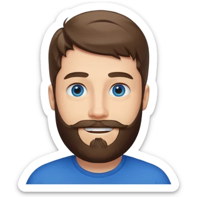 Mr Beast from YouTube with blue eyes and a beard sticker
