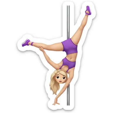 A girl doing pole dance, in a real pose sticker