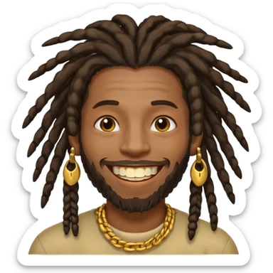 rasta black man smiling sticker
