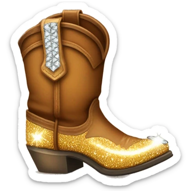 Cowboy boots that have a sparkling diamond shine  sticker