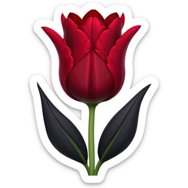 goth tulip with black petals, dramatic lighting sticker