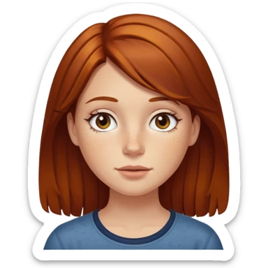 Auburn dark brown yellowish hair girl sticker