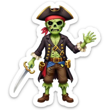 Pirate Zombie full body sticker