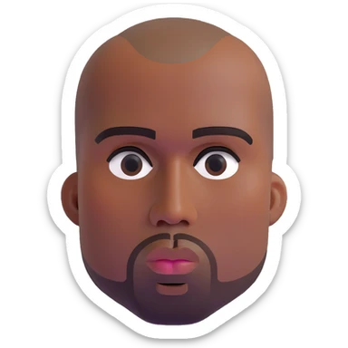 face of Kanye West sticker