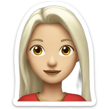 rpg-girl-with-long white-hair and red skirt sticker