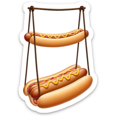 Hot dog on a swing sticker
