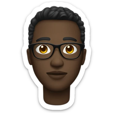 Visage jeune homme noir avec des lunettes sticker