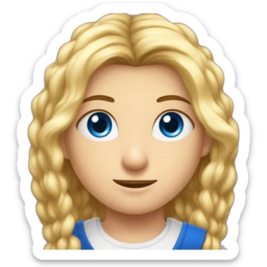 Garçon châtain aux yeux bleus avec sa petite amie blonde aux yeux marrons  sticker