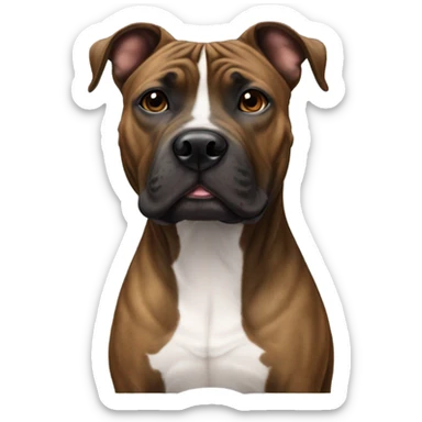 Brindle American Staffordshire terrier black nose sticker