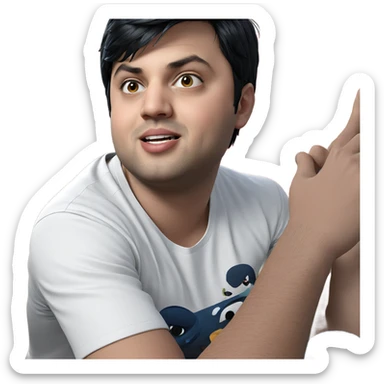 black haired boy portrait sticker