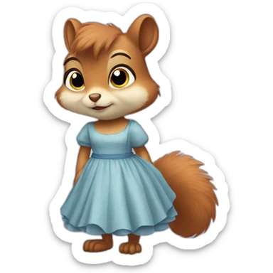 Sad Squirrel in a dress sticker