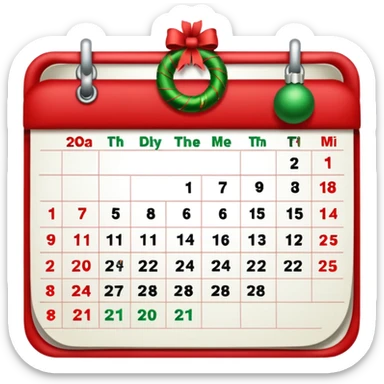 25th December calendar sticker