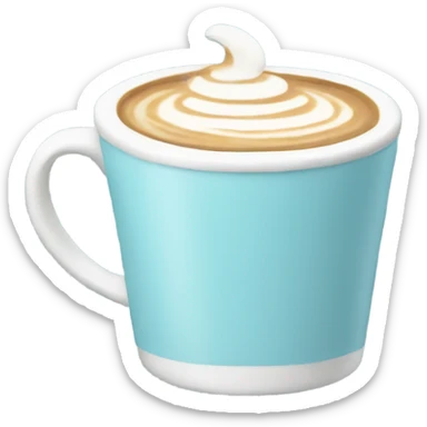 Pastel blue latte sticker