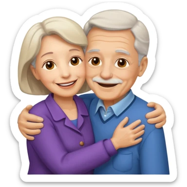 Dos abuelitos abrazados sticker