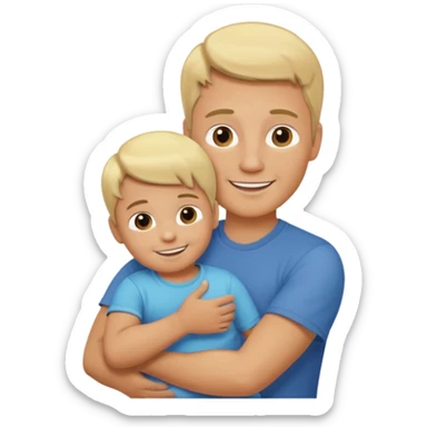 silhouette of a blond father holding a child sticker