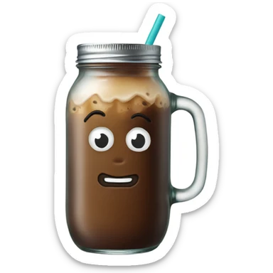 Mason jar iced coffee sticker