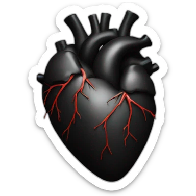 black real Heart sticker