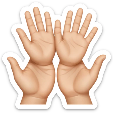 Emoji icon of open hands facing up, soft realistic skin texture, smooth shading, minimal details, centered composition sticker