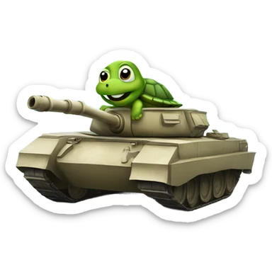 Turtle on a tank sticker