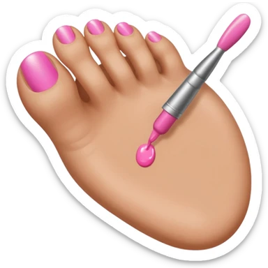 Crest an emoji of toes being painted sticker